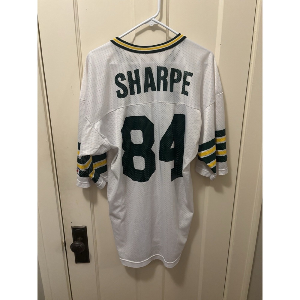 Sterling Sharpe Jersey Packers HOF Vintage Sz 48 XL Champion White Mesh - Picture 4 of 4